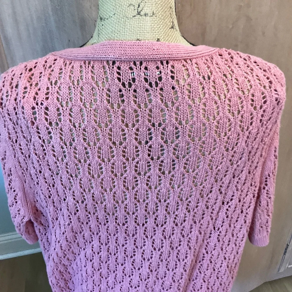 Reformation Linen 2pc Set  Aubree Dress @ Cardi Mini matching crochet cardigan L